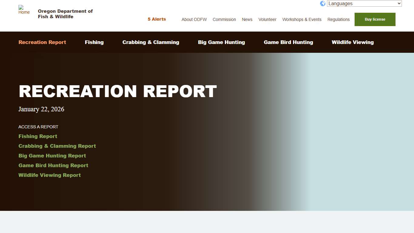 Recreation Report Oregon Department of Fish & Wildlife