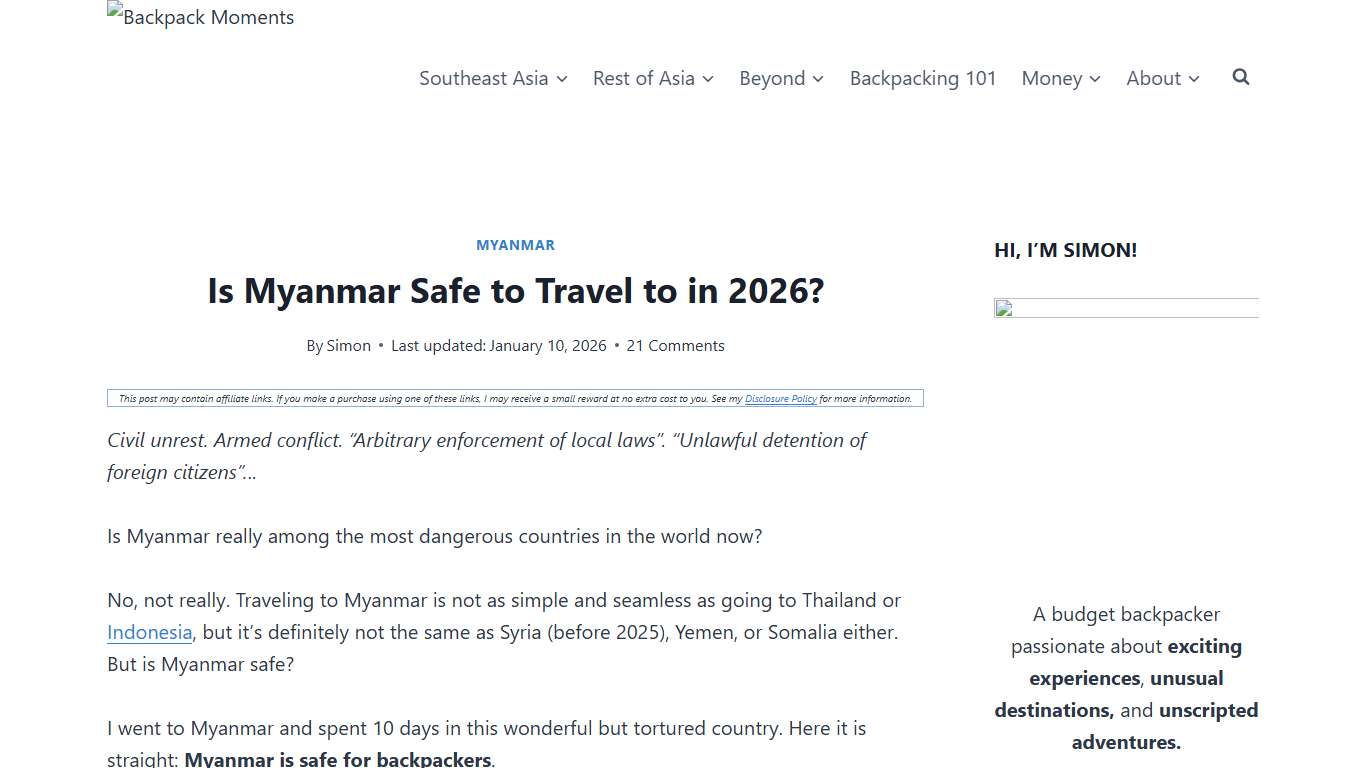 Is Myanmar Safe to Travel to in 2026?