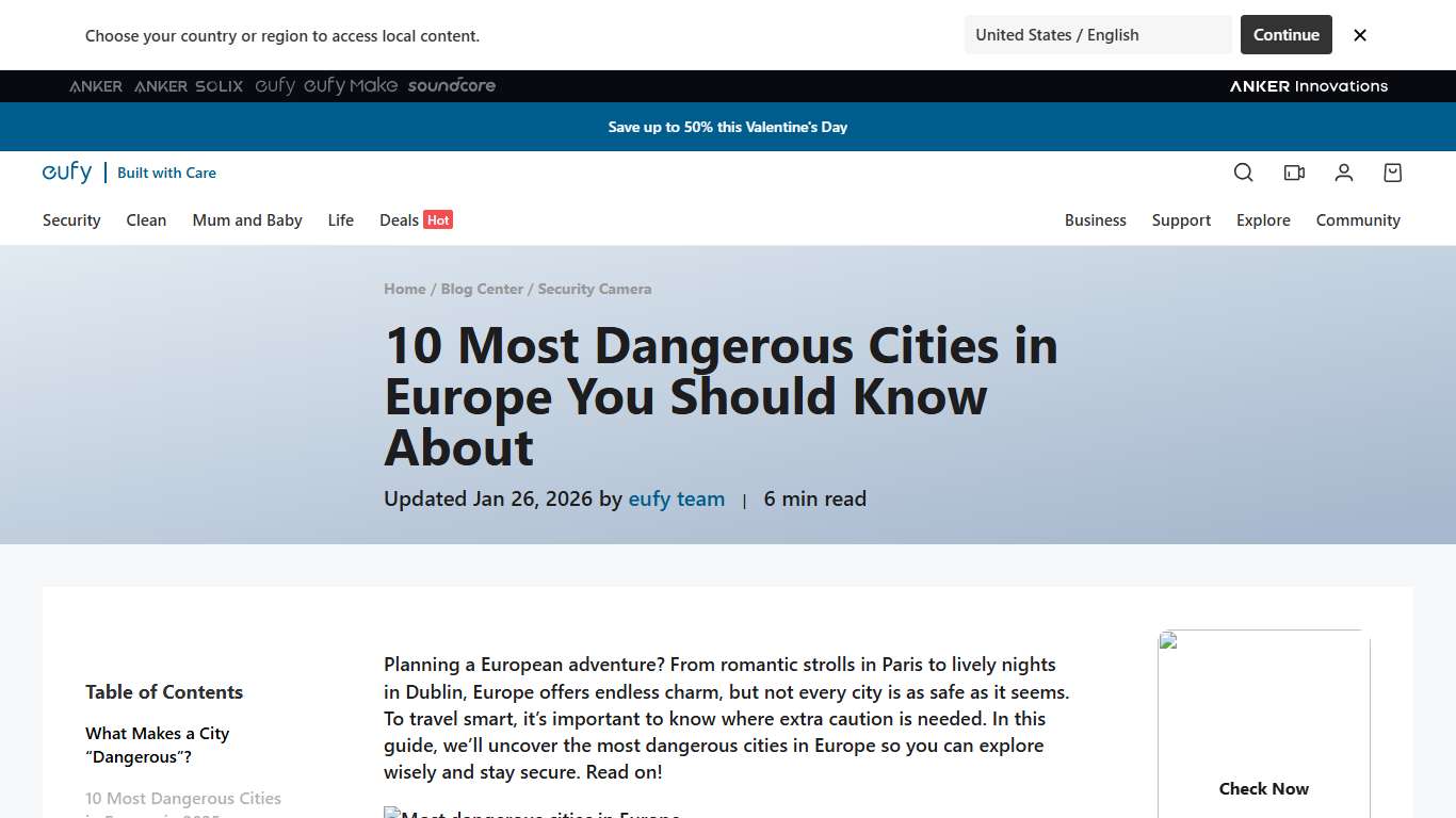 10 Most Dangerous Cities in Europe 2026 (With Safety Tips) - eufy UK